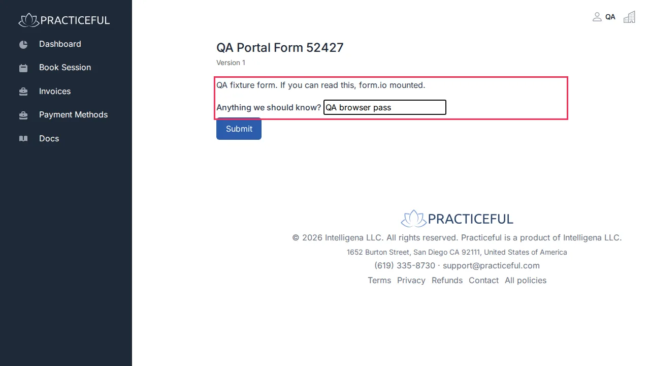 Complete a form screen