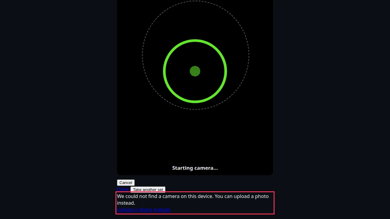 Take a headshot screen