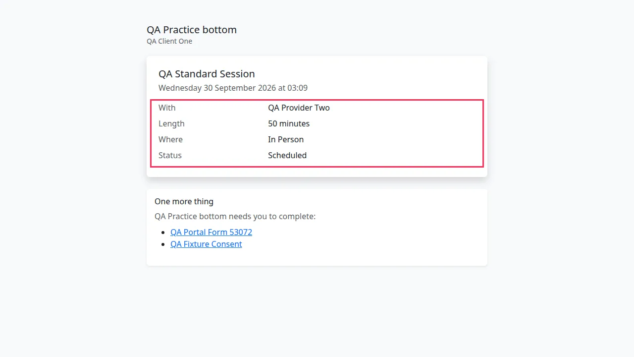 Your session screen