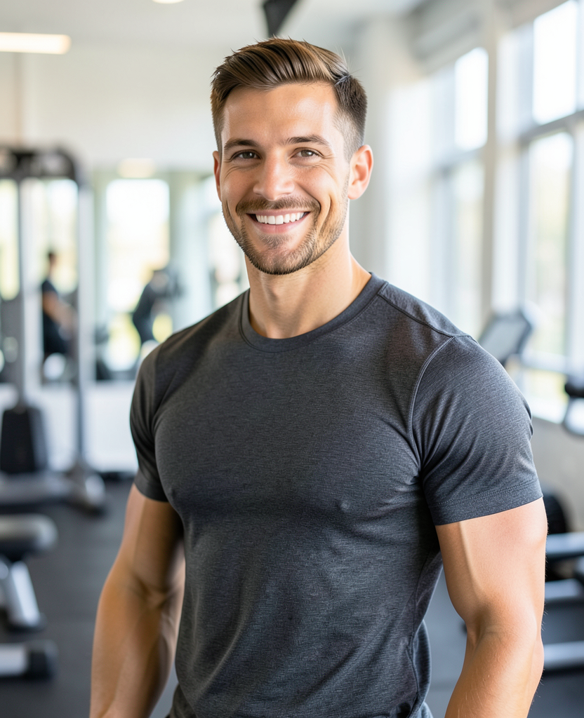 Illustration of a personal trainer in a training studio